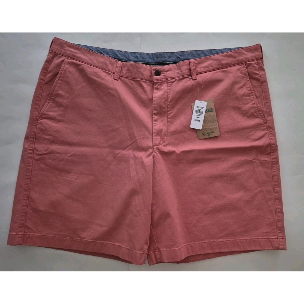 L.L. Bean Shorts Brixton Red Lakewashed Stretch Kahaki 44W 8" Inseam Outdoor NWT